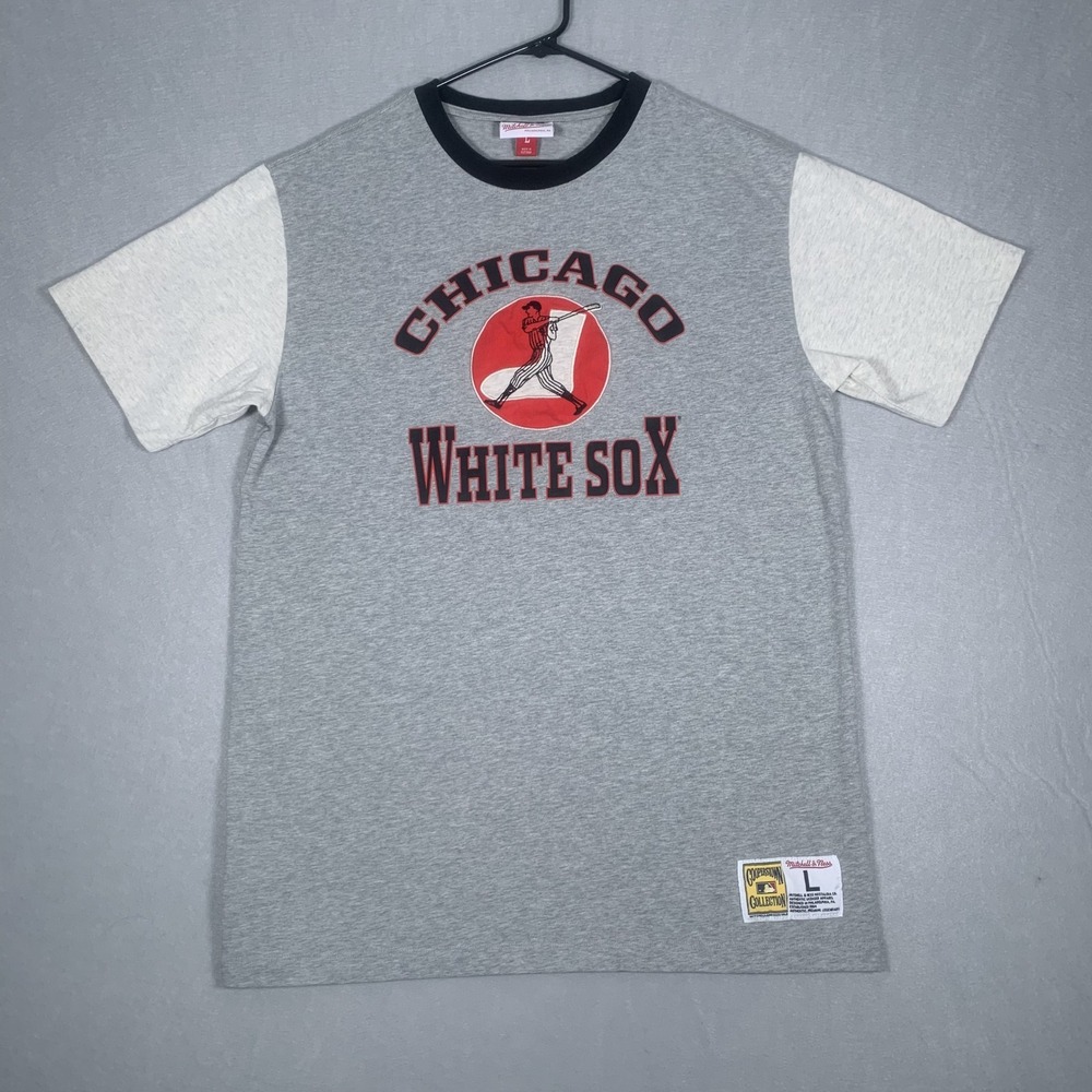 Chicago White Sox T-Shirt Mens L Grey Mitchell & Ness Cooperstown Collection Tee